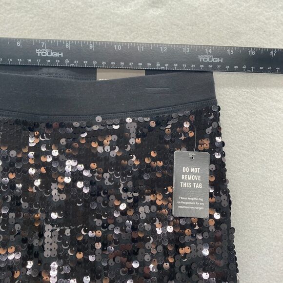 Express Leggings Women's Small Black Sequins Stretch High Rise Skinny Ankle NWT‎ - Picture 7 of 13